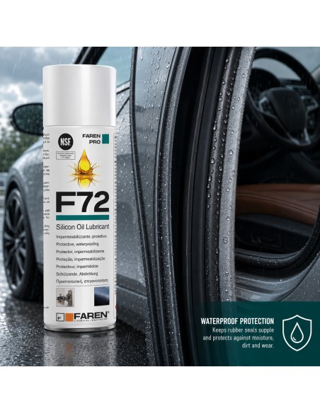 Faren F72 Olio Silicone Spray 400ml Lubrificante Idrorepellente Metalli 2 Pezzi