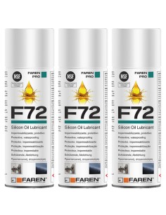 Faren F72 Olio Silicone Spray 400ml Lubrificante Idrorepellente Metalli 3 Pezzi