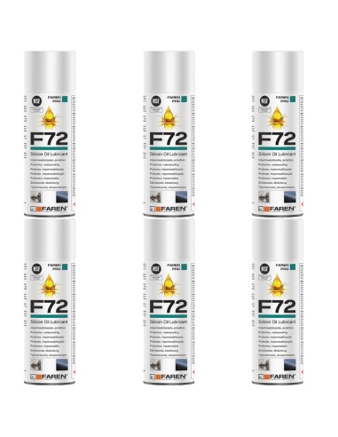 Faren F72 Olio Silicone Spray 400ml Lubrificante Idrorepellente Metalli 6 Pezzi