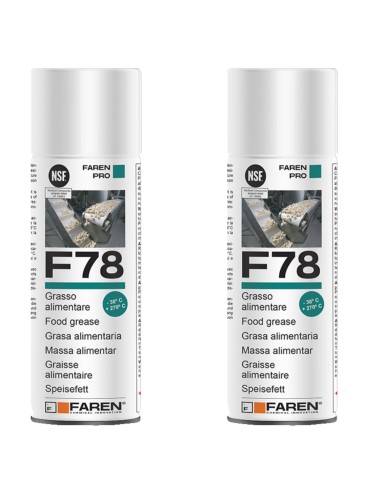 Faren F78 Grasso Spray Alimentare FDA Atossico Antiossidante 400 ml 2 Pezzi
