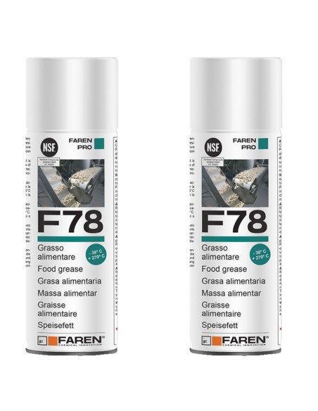 Faren F78 Grasso Spray Alimentare FDA Atossico Antiossidante 400 ml 2 Pezzi