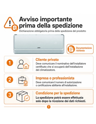 Condizionatore ZEPHIR mono 9000 btu zab9000 my26 std eer 3,25 cop 3,73 a++/a+