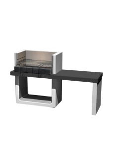 SAROM Barbecue Porto New Legna Carbonella 160 x 51,5 x 96,8 cm Griglia E Ampio Tavolo Laterale