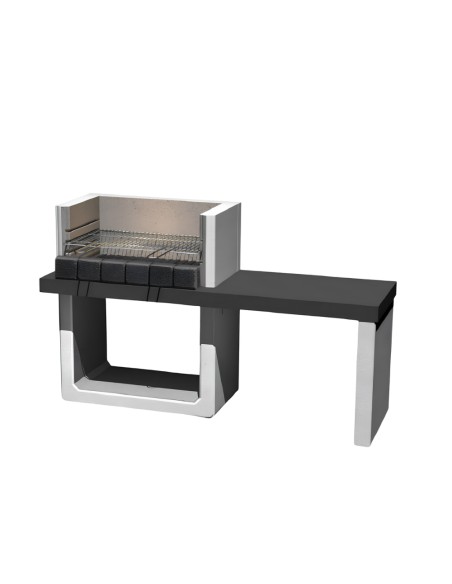 SAROM Barbecue Porto New Legna Carbonella 160 x 51,5 x 96,8 cm Griglia E Ampio Tavolo Laterale