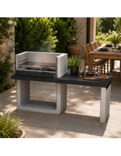 SAROM Barbecue Porto New Legna Carbonella 160 x 51,5 x 96,8 cm Griglia E Ampio Tavolo Laterale 2