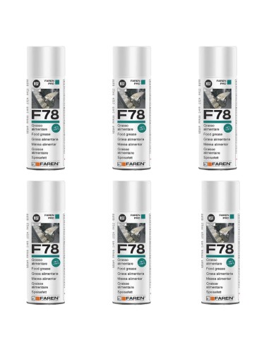 Faren F78 Grasso Spray Alimentare FDA Atossico Antiossidante 400 ml 6 Pezzi