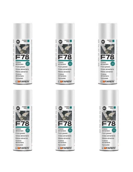Faren F78 Grasso Spray Alimentare FDA Atossico Antiossidante 400 ml 6 Pezzi