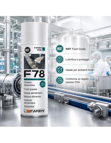 Faren F78 Grasso Spray Alimentare FDA Atossico Antiossidante 400 ml 6 Pezzi