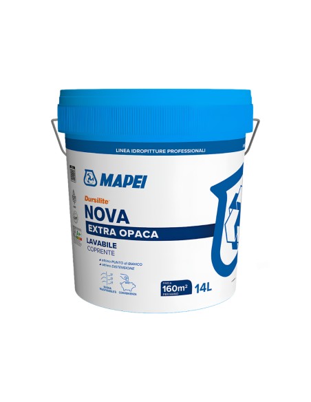 Dursilite Nova Idropittura Murale Extra Opaca Lavabile Coprente Per Interni 14L