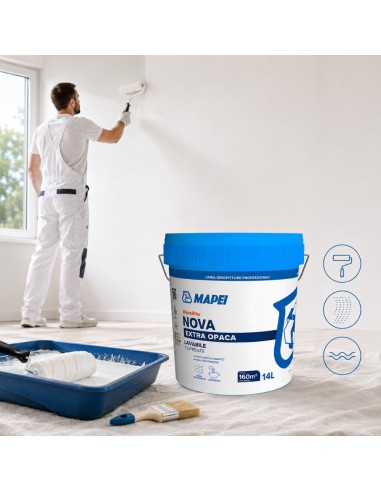 Dursilite Nova Idropittura Murale Extra Opaca Lavabile Coprente Per Interni 14L