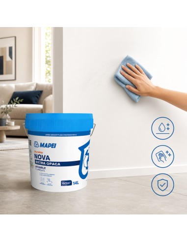 Dursilite Nova Idropittura Murale Extra Opaca Lavabile Coprente Per Interni 14L