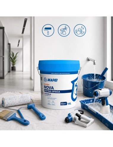 Dursilite Nova Idropittura Murale Extra Opaca Lavabile Coprente Per Interni 14L