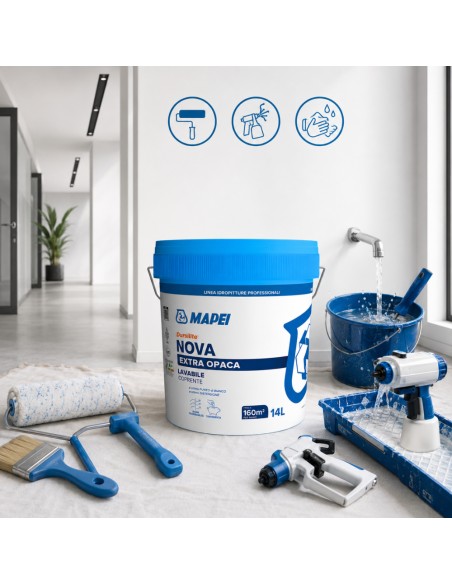 Dursilite Nova Idropittura Murale Extra Opaca Lavabile Coprente Per Interni 14L