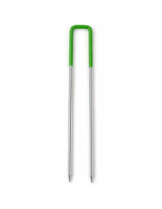Picchetti A U Zincati 15x3 cm Testa Verde Fissaggio Prato Sintetico 20 Pezzi 2