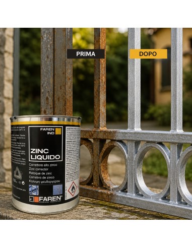 Faren ZINC Zincante A Freddo Puro 98% Brillante Resistente Alte Temperature 750ml
