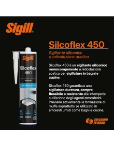  SIGILL Silcoflex 450 Sigillante Monocomponente Resistente Alle Muffe 280 ml 2