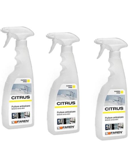 FAREN Anticalcare CITRUS Pulitore Rubinetterie Da 750 ml 3 Pezzi