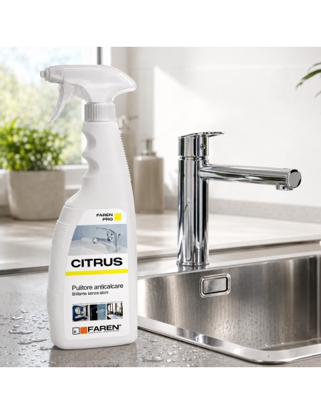FAREN Anticalcare CITRUS Pulitore Rubinetterie Da 750 ml 3 Pezzi