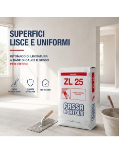 Fassa ZL 25 Intonaco Di Lisciatura A Base Di Calce E Gesso Per Interni 25 Kg 2