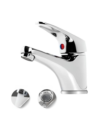 FORTUNATO Rubinetto Miscelatore Lavabo C/Piletta Ottone Cromato Cartuccia 40mm