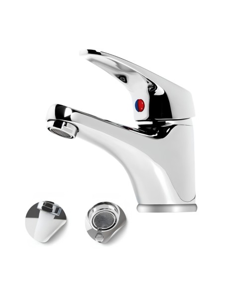FORTUNATO Rubinetto Miscelatore Lavabo C/Piletta Ottone Cromato Cartuccia 40mm