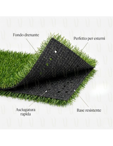 ErbaBella Rotolo Prato Erba Sintetica 45 mm Drenante Effetto Reale Giardino e Terrazzo 