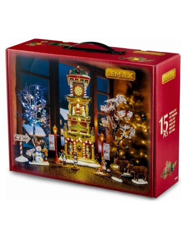 Torre dell'Orologio di Natale con Cantori ed Elfo Set Lemax