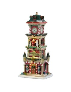 Torre dell'Orologio di Natale con Cantori ed Elfo Set Lemax 2