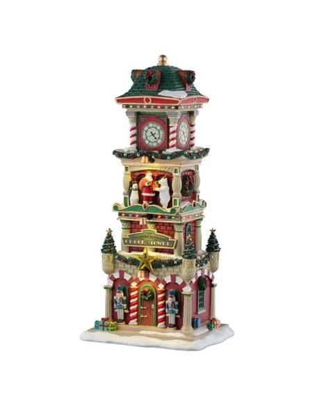 Torre dell'Orologio di Natale con Cantori ed Elfo Set Lemax