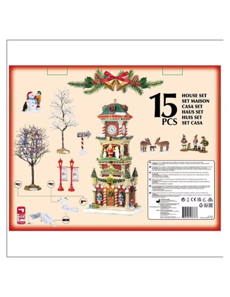 Torre dell'Orologio di Natale con Cantori ed Elfo Set Lemax