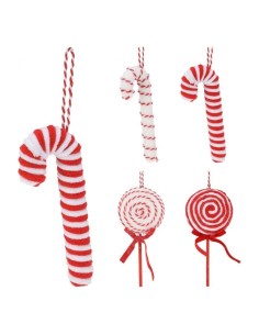 Pendente Candy Rosso e Bianco per Albero di Natale 16 cm Koopman