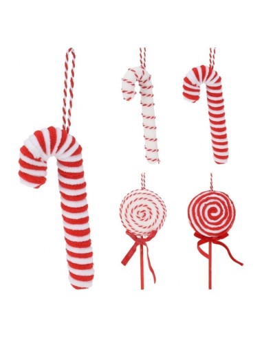 Pendente Candy Rosso e Bianco per Albero di Natale 16 cm Koopman