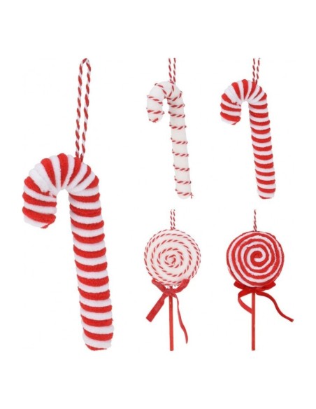 Pendente Candy Rosso e Bianco per Albero di Natale 16 cm Koopman