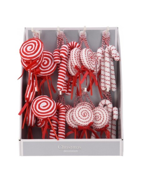 Pendente Candy Rosso e Bianco per Albero di Natale 16 cm Koopman