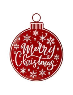 Dietroporta Merry Christmas in Metallo Rosso 57x72 cm Plathea