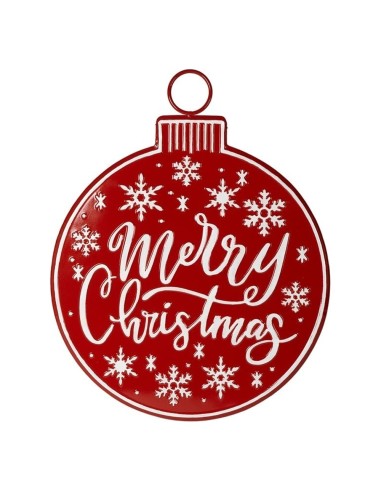 Dietroporta Merry Christmas in Metallo Rosso 57x72 cm Plathea
