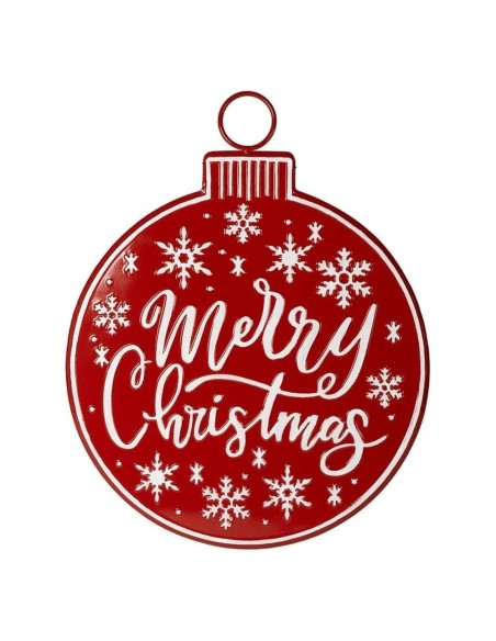 Dietroporta Merry Christmas in Metallo Rosso 57x72 cm Plathea