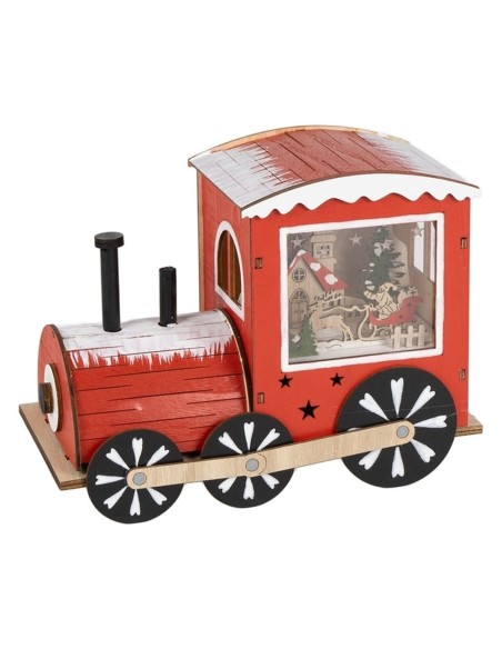Trenino di Natale in Legno con Luci LED 22x11,5x17 cm Plathea