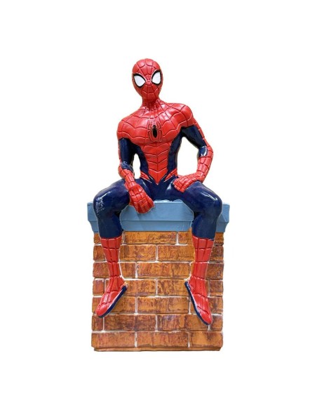 Statuina Spider-Man Seduto su Comignolo 20 cm Marvel Kurt S. Adler