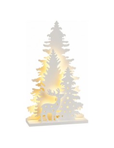 Paesaggio Natalizio Luminoso LED Foresta con Cervo 36 cm Kaemingk