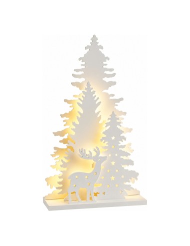 Paesaggio Natalizio Luminoso LED Foresta con Cervo 36 cm Kaemingk