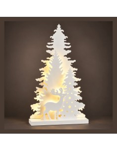Paesaggio Natalizio Luminoso LED Foresta con Cervo 36 cm Kaemingk 2