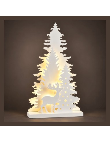 Paesaggio Natalizio Luminoso LED Foresta con Cervo 36 cm Kaemingk