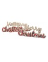 Scritta Christmas in Legno Tartan da Appoggio 39x17,5 cm Mercury