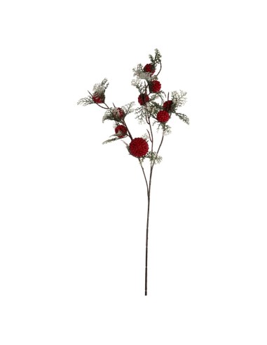 Ramo con Bacche Rosse Artificiale in PVC H 70 cm Plathea