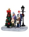 Scena Famiglia di Cantori di Natale con Albero e Lampione Lemax