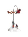 Babbo Natale su Slitta Volante con Renne, Musica e Movimento Lemax