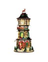 Campanile di Natale con Slitta Rotante di Babbo Natale Lemax