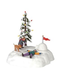 Scena Animata Bambini che Fanno l'Angelo sulla Neve Lemax