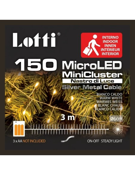 Luci di Natale a Batteria MiniCluster 150 MicroLED 3 m Lotti